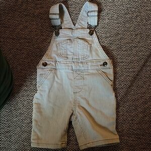 12m pinstripe chambray overalls
